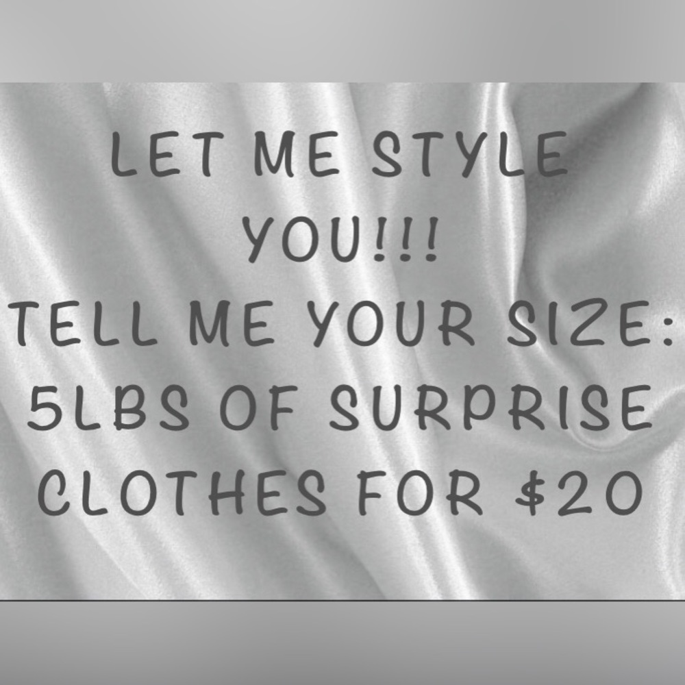 Sizes XS-XL available! 5lb surprise box of clothes! Mix of tops, bottoms, extras